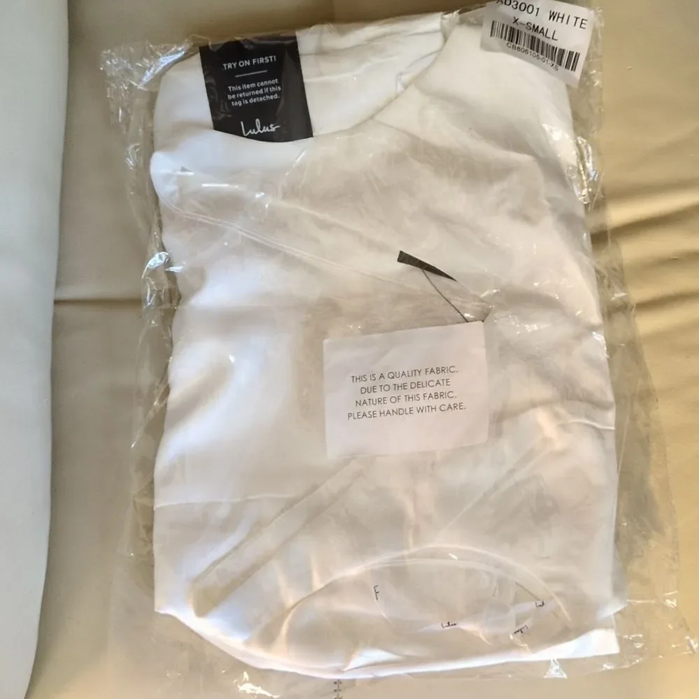 Lulus Charming Celebration White Taffeta Bow Mini Dress XS